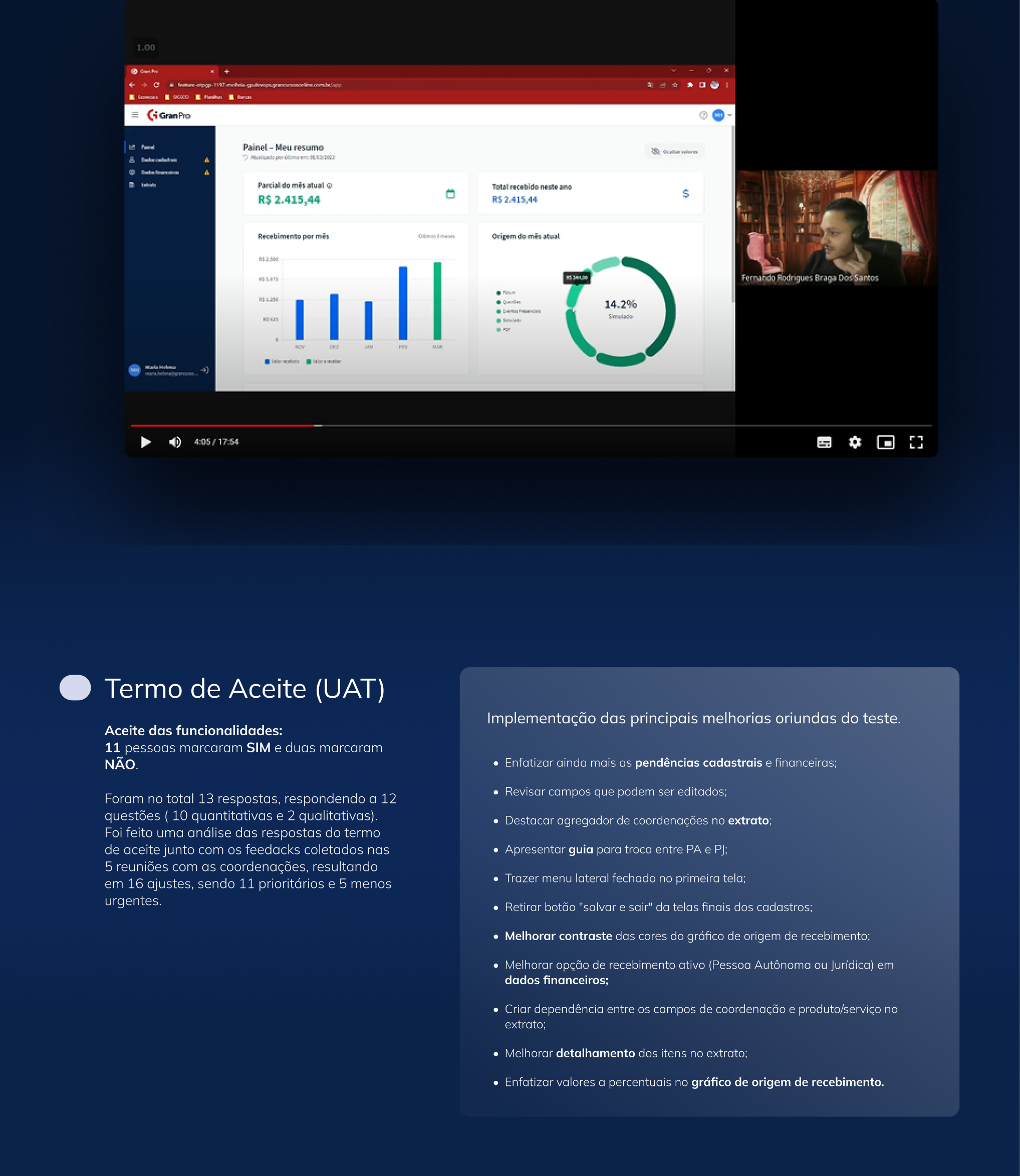 Teste de Usabilidade, Matriz de relevância e Validação