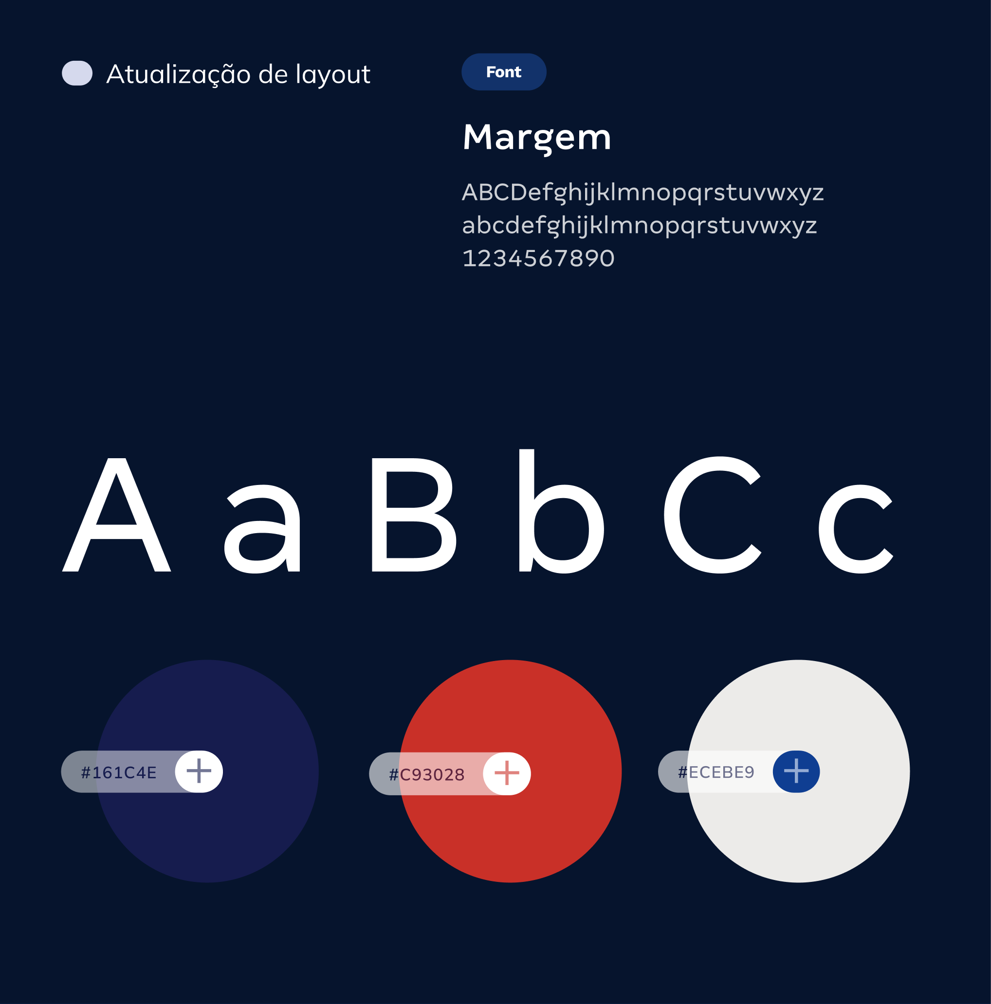 Atualização de layout — tipografia e cores